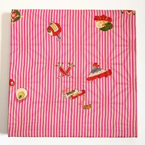 Pink striped wall art (square)