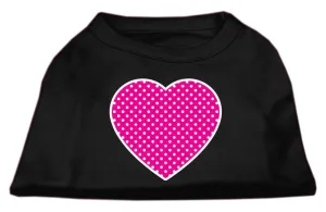 Pink Swiss Dot Heart Screen Print Shirt Black XL (16)