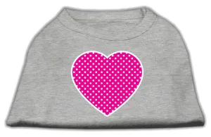 Pink Swiss Dot Heart Screen Print Shirt Grey XXL (18)