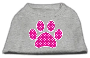 Pink Swiss Dot Paw Screen Print Shirt Grey Xxl (18)