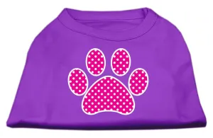 Pink Swiss Dot Paw Screen Print Shirt Purple XXL (18)