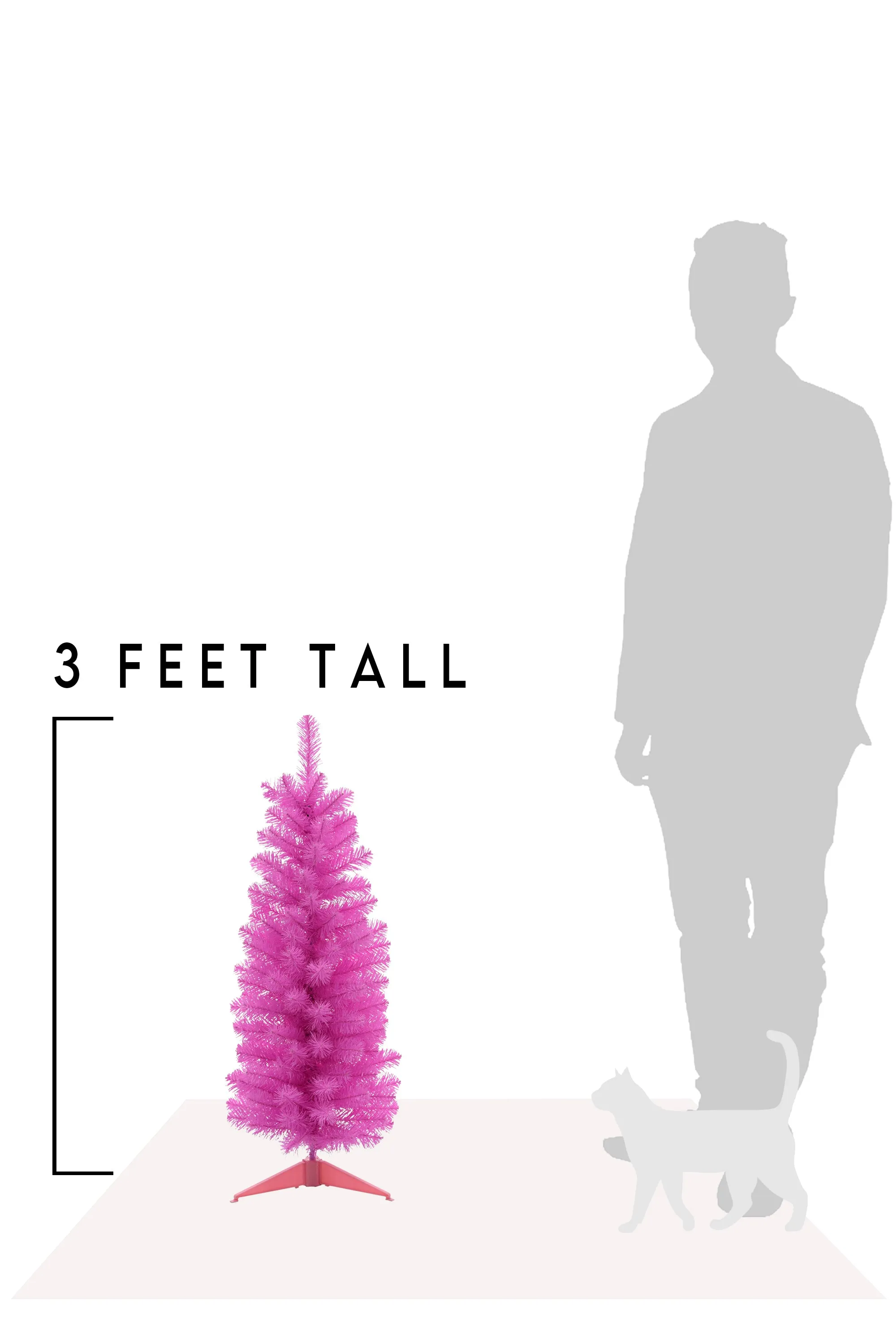 Pink Tabletop Christmas Tree with Stand Tree