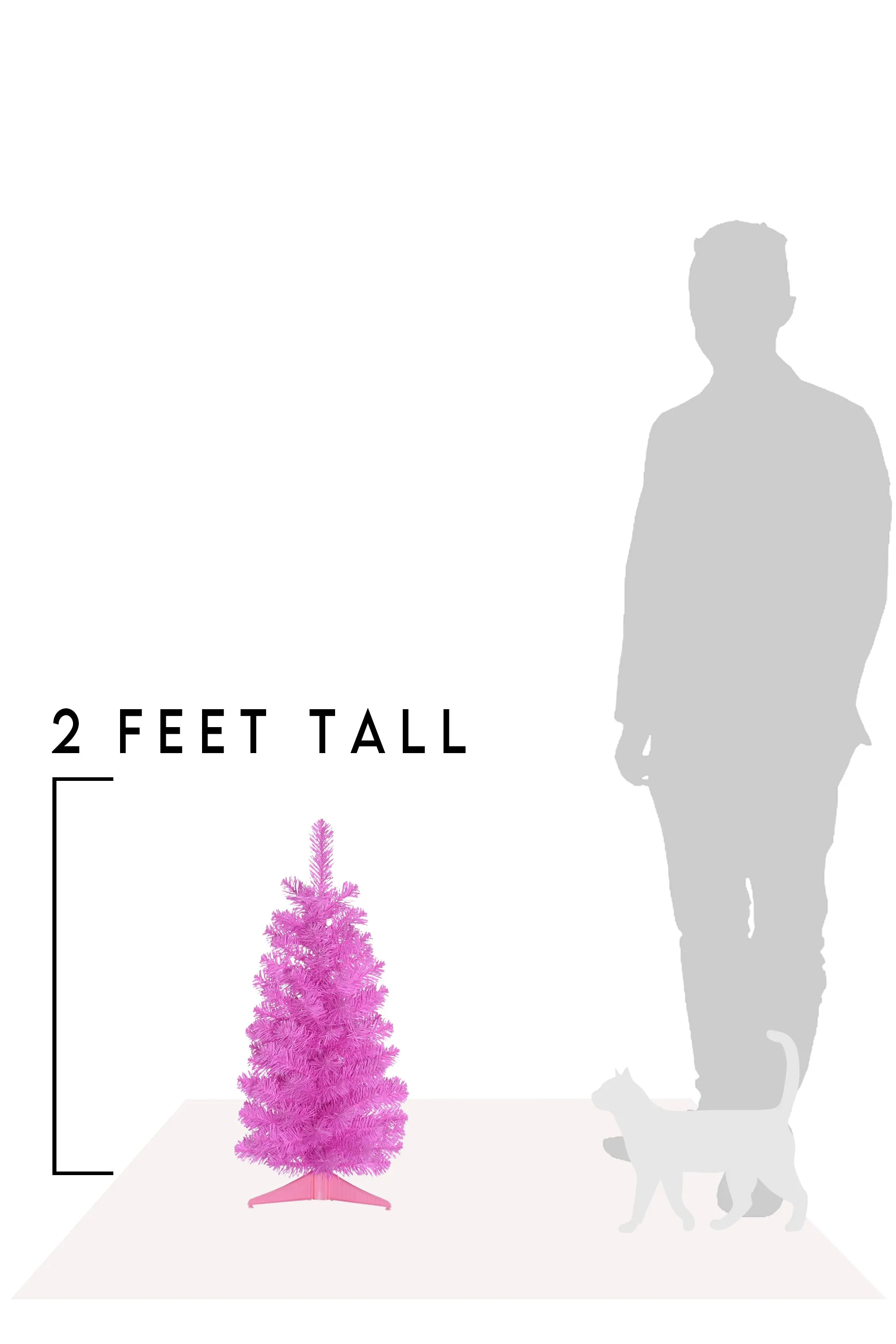 Pink Tabletop Christmas Tree with Stand Tree