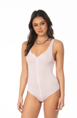 Pink Tank V Notch Bodysuit