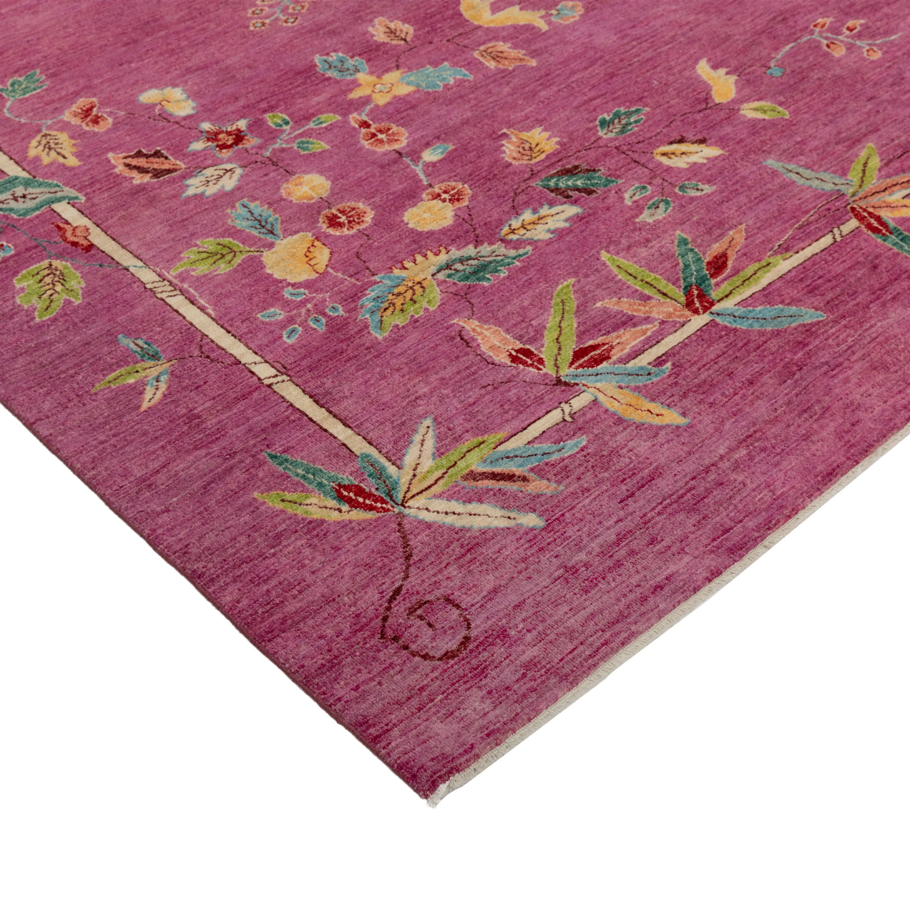 Pink Traditional Art Deco Rug - 9'1 x 11'11"