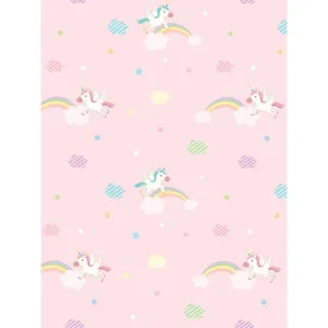 Pink Unicorn Rainbow Printed Backdrop