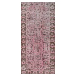 Pink Vintage Wool Cotton Blend Runner - 3'10" x 7'10"