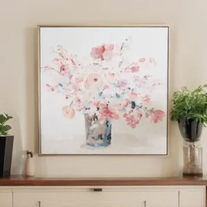 Pink Watercolour Florals Canvas Wall Art