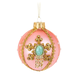 Pink with Gems Ball Ornament