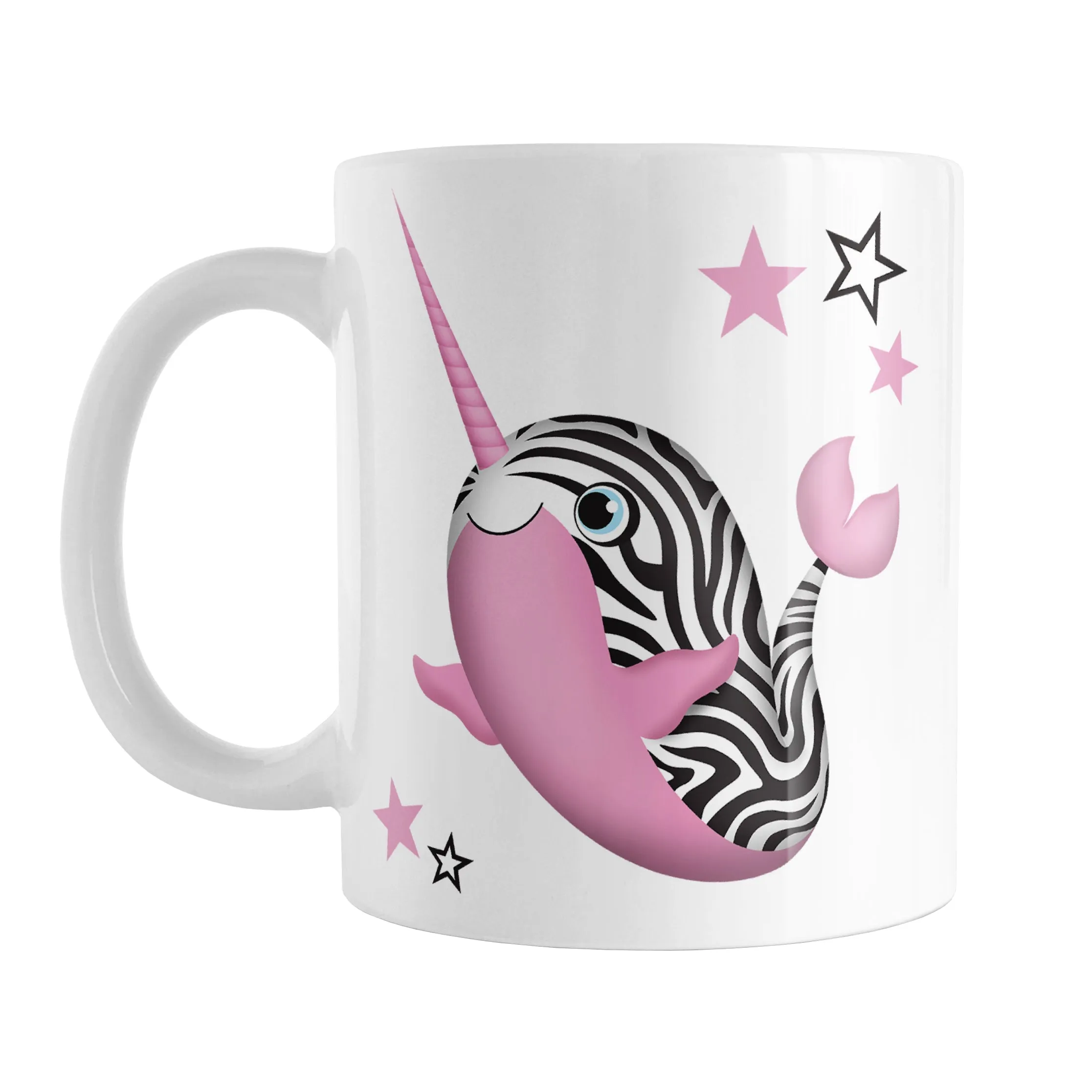 Pink Zebra Narwhal Mug