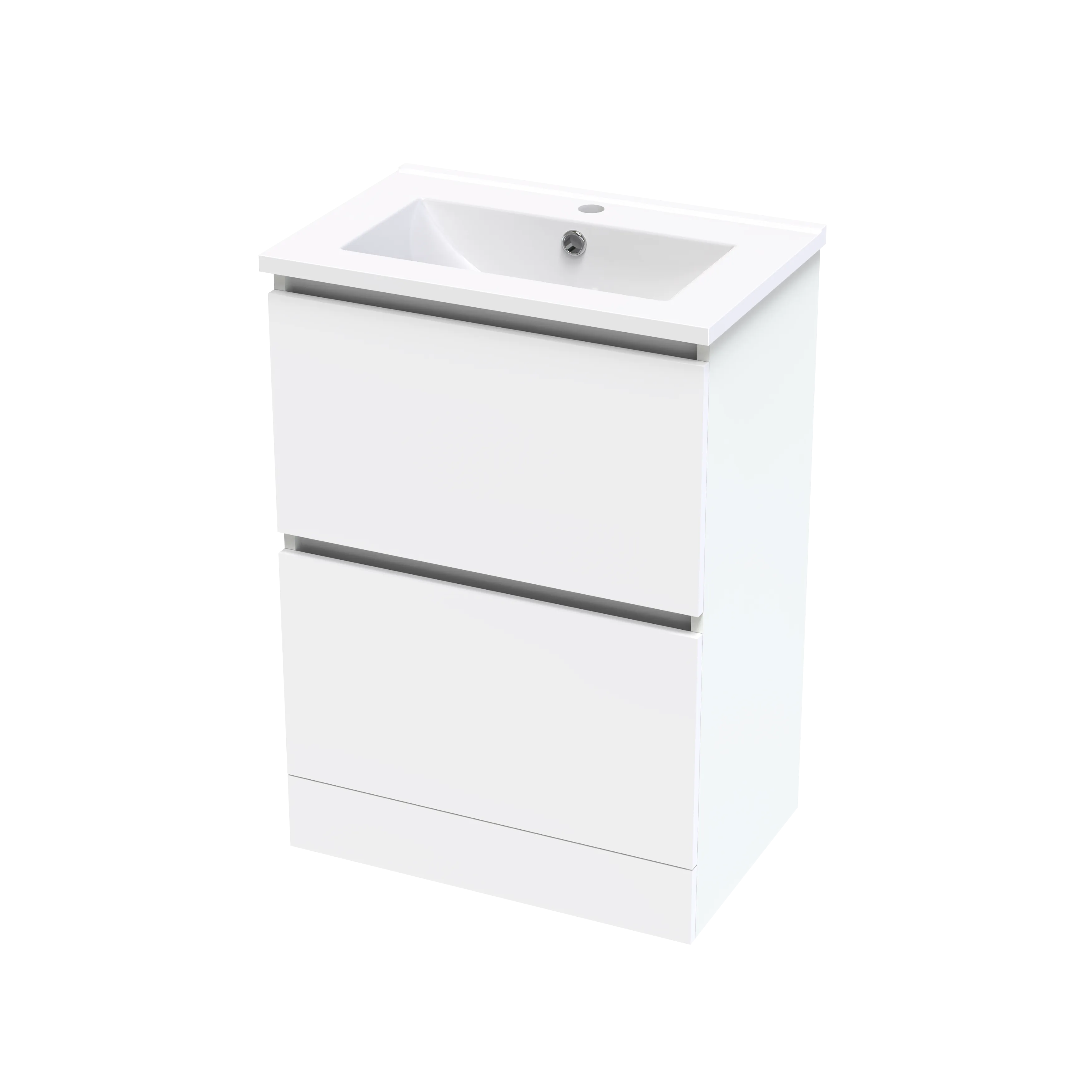 Pinnacle Slim 600 Double Drawer Floor Vanity