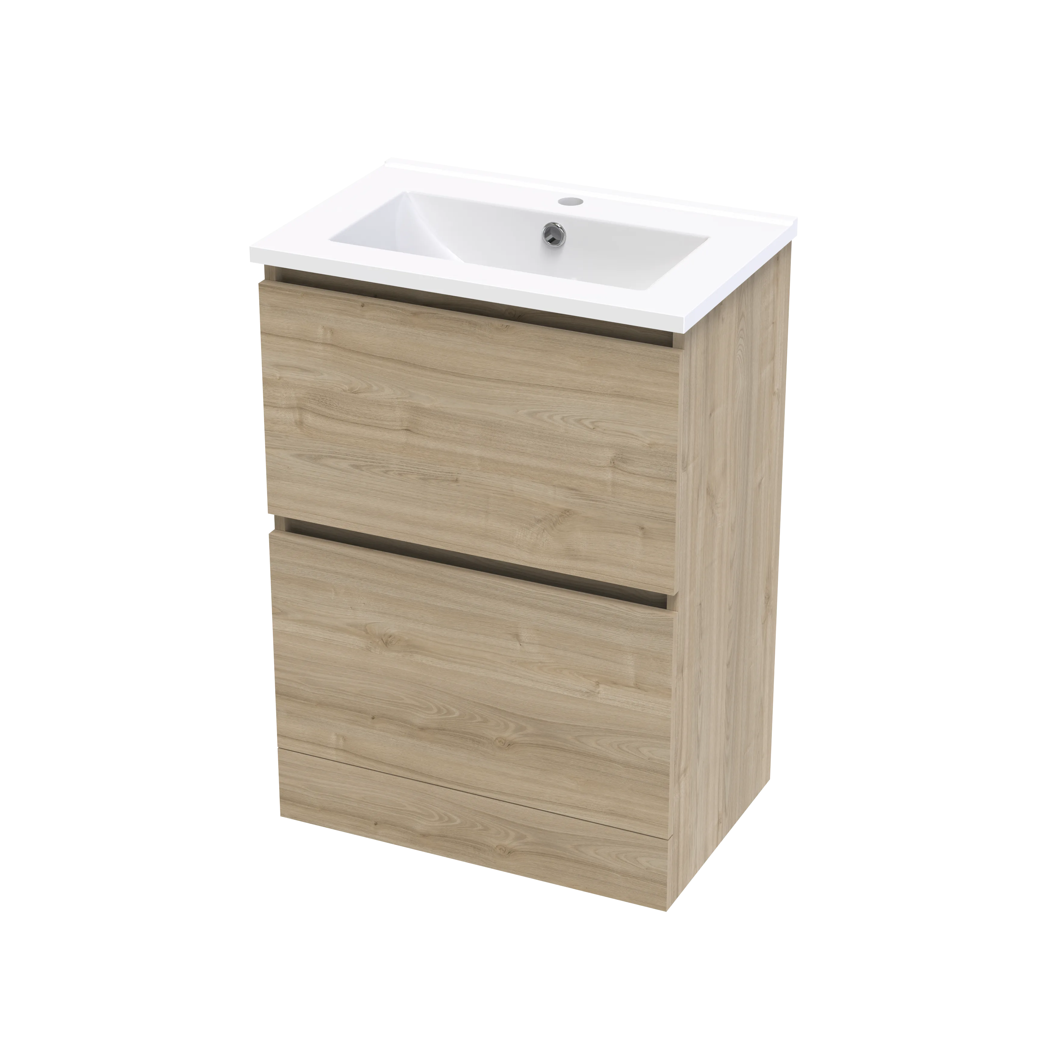 Pinnacle Slim 600 Double Drawer Floor Vanity