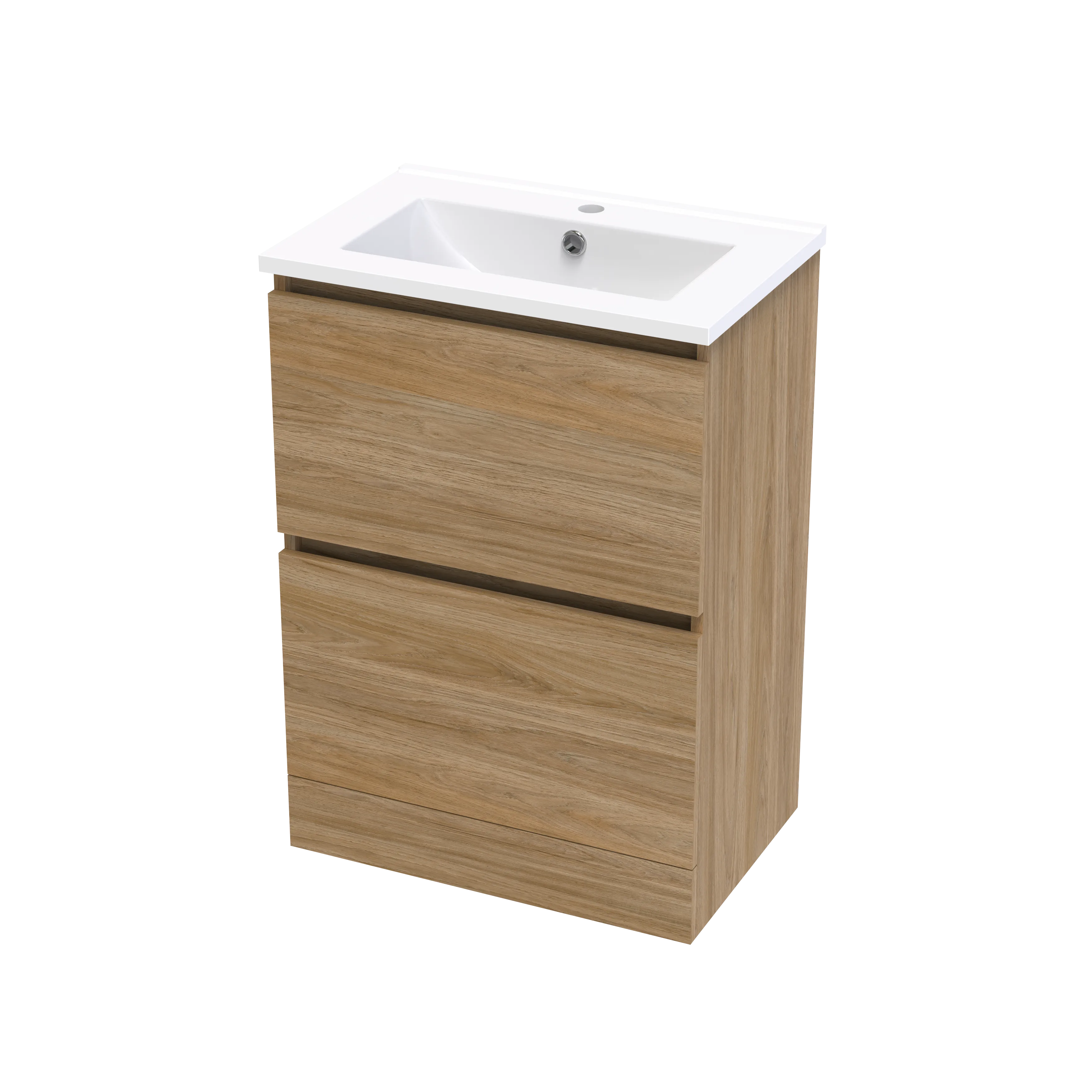 Pinnacle Slim 600 Double Drawer Floor Vanity