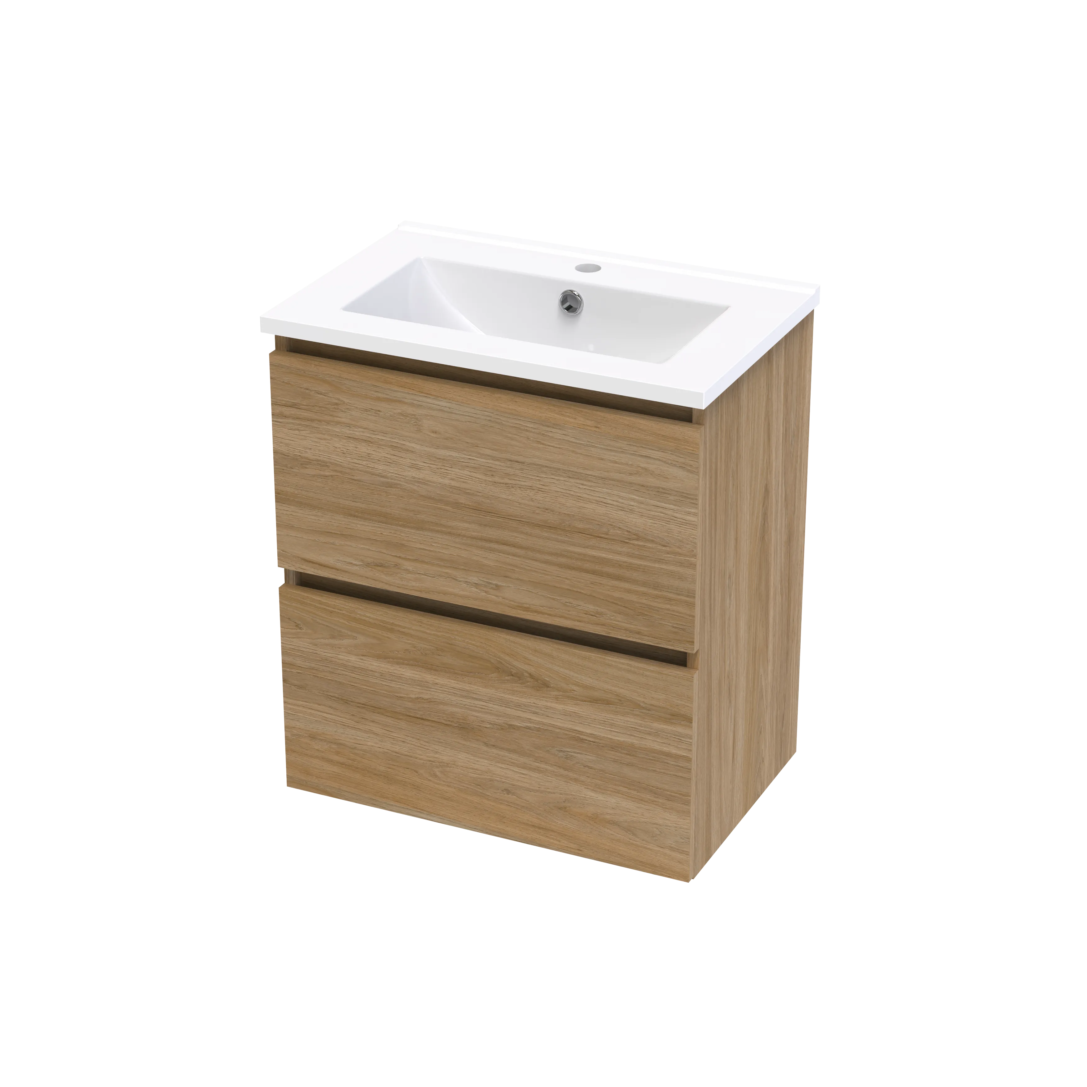 Pinnacle Slim 600 Double Drawer Wall Vanity