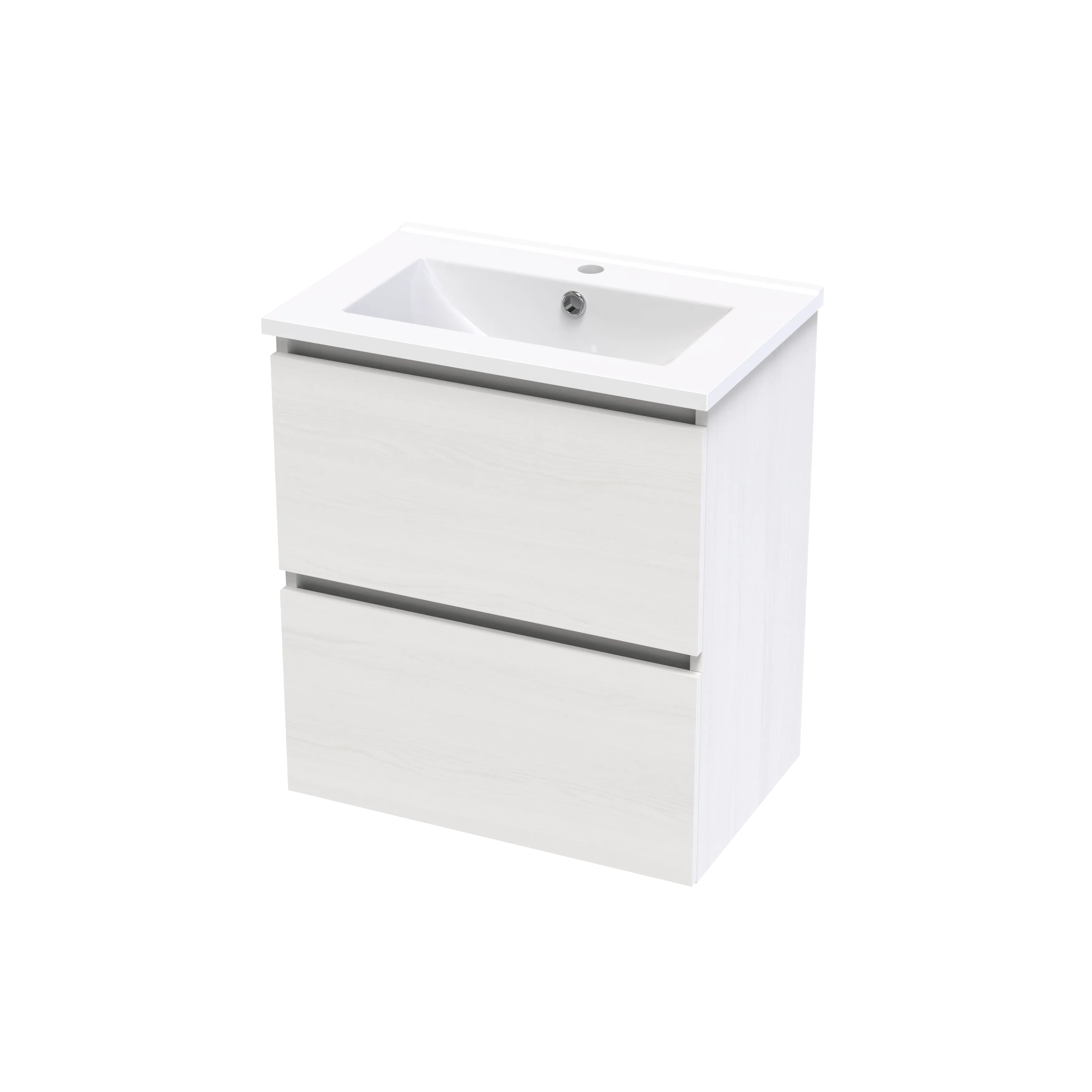 Pinnacle Slim 600 Double Drawer Wall Vanity