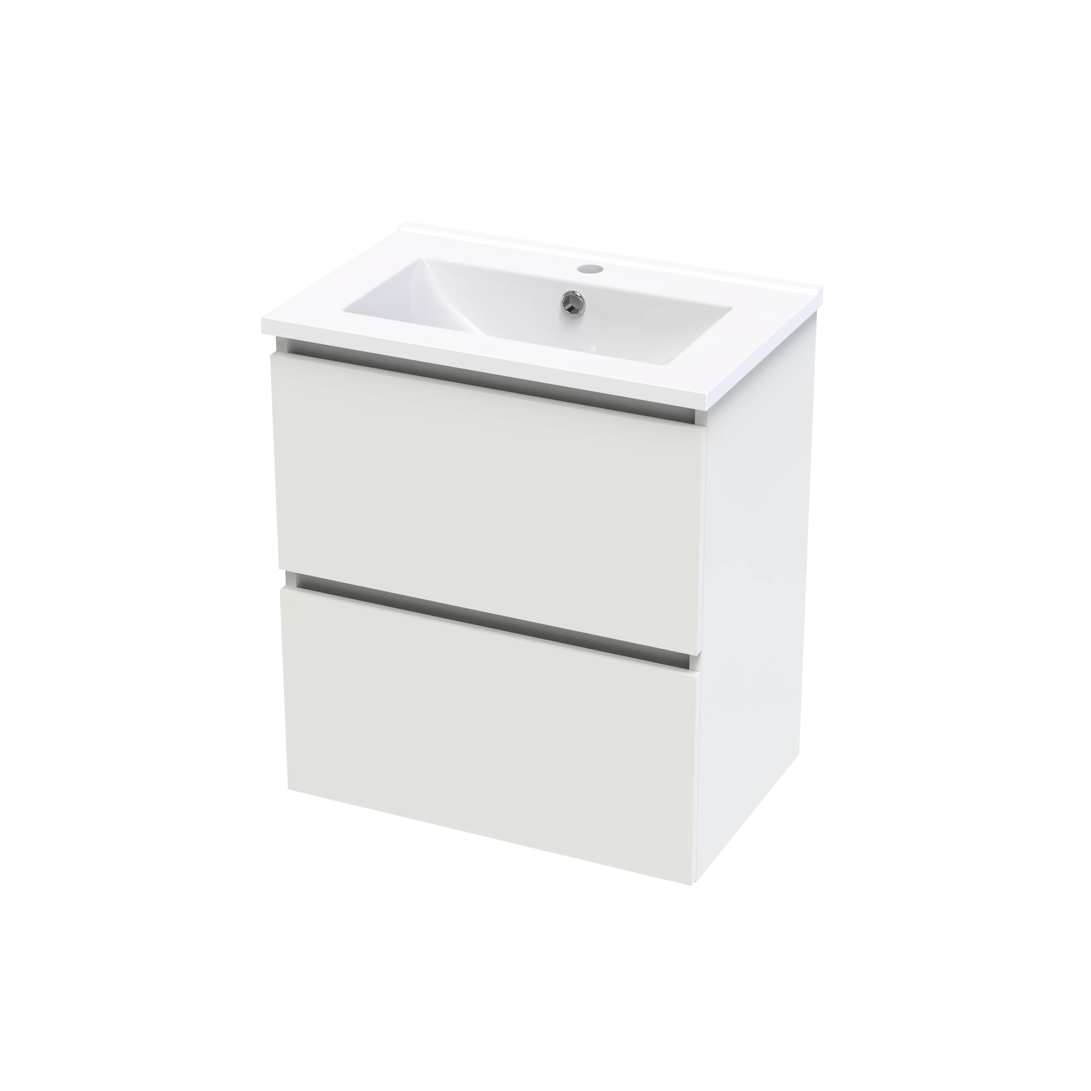 Pinnacle Slim 600 Double Drawer Wall Vanity