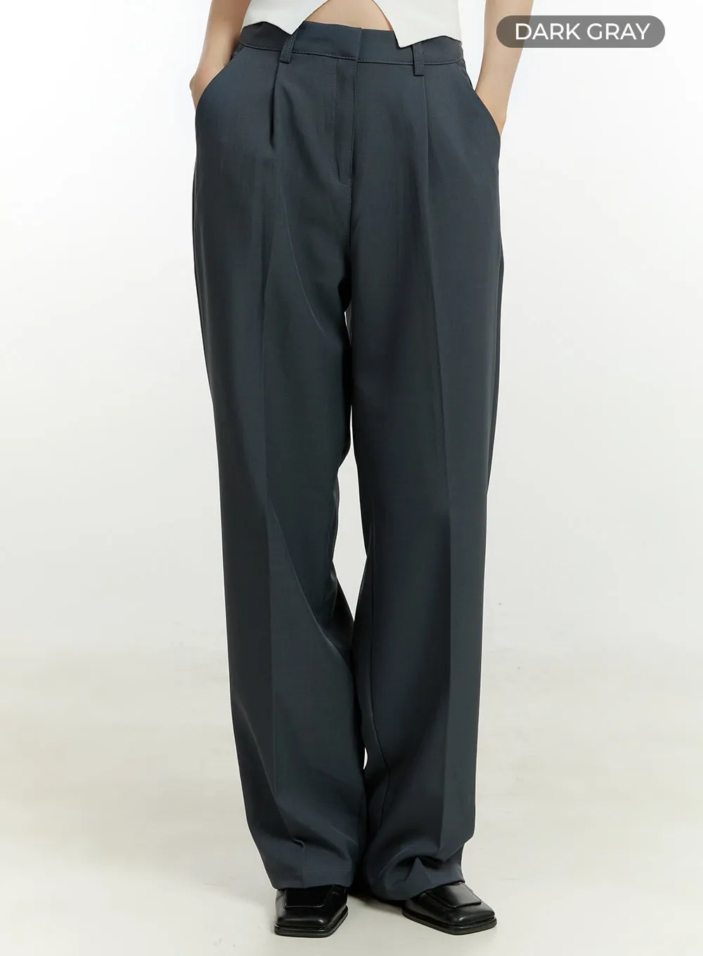 Pintuck Wide Fit Tailored Pants OU427