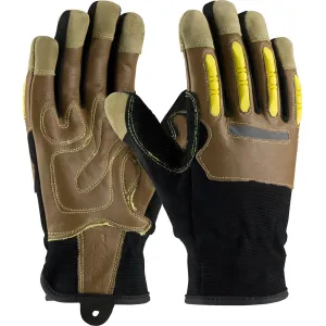 PIP 120-4100/XL Goatskin Leather Palm Glove with Leather Back and Kevlar Blended Liner - Finger Impact Protection