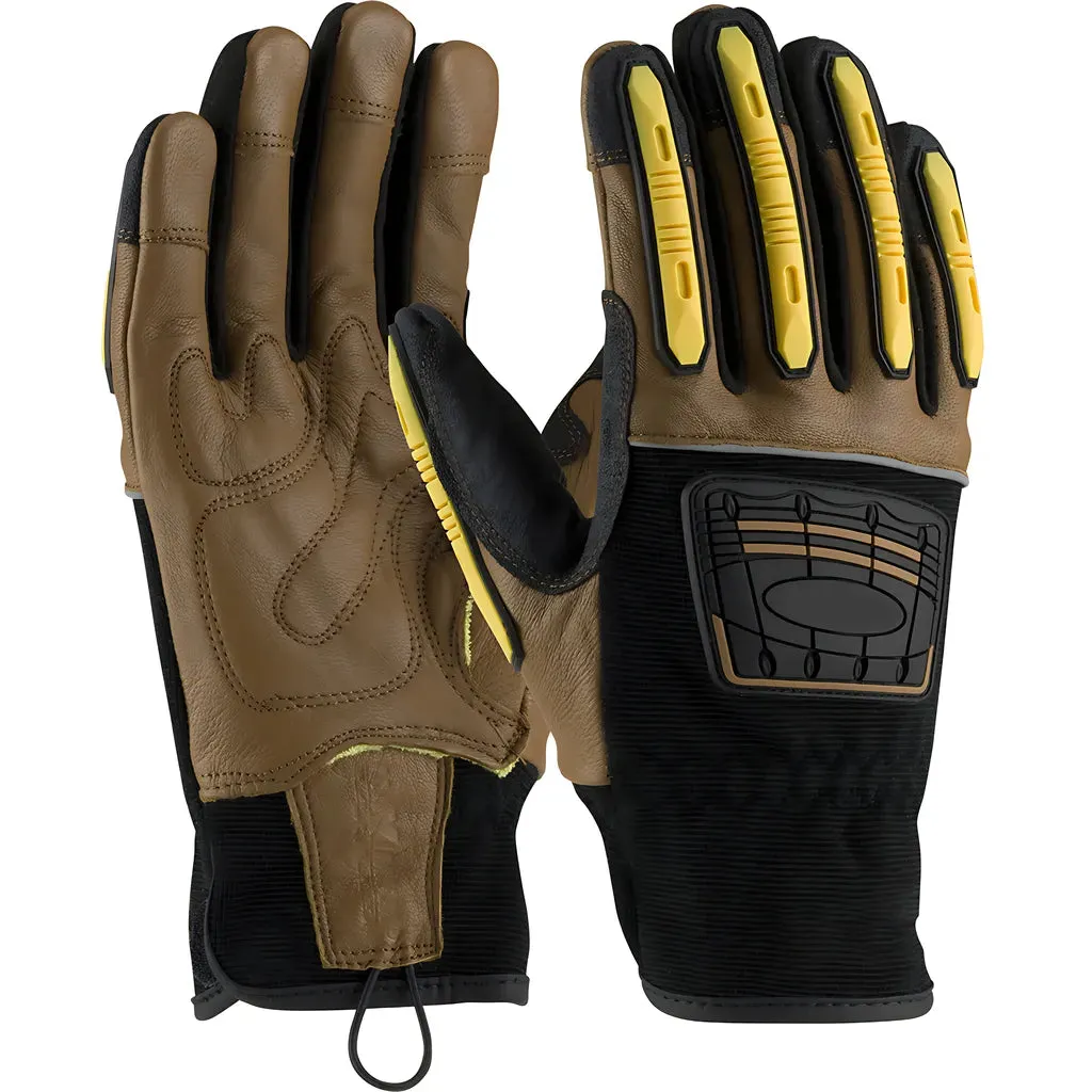 PIP 120-4150/M Goatskin Leather Palm Glove with Leather Back and Kevlar Blended Liner - Dorsal Impact Protection