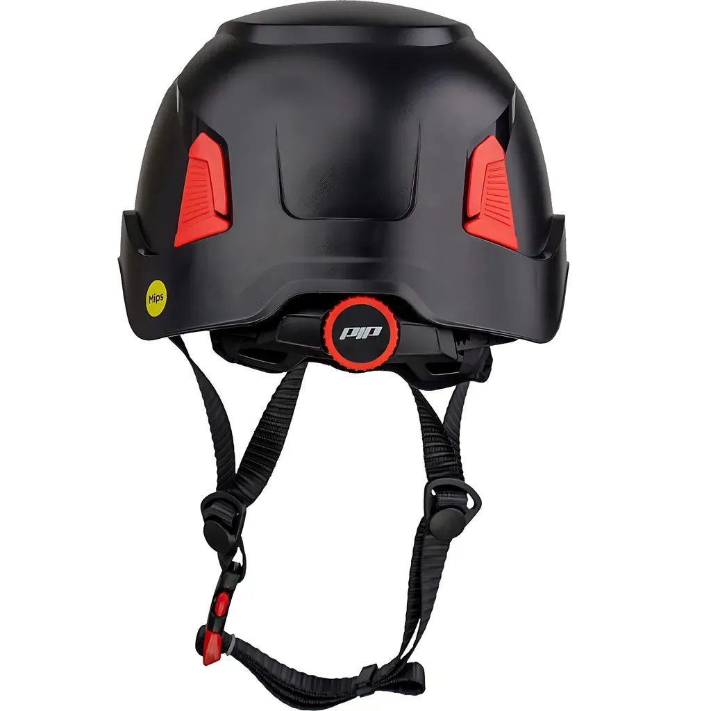 PIP 280-HP1491RM-11 Industrial Climbing Helmet with Mips Technology, ABS Shell, EPS Foam Impact Liner, HDPE Suspension, Wheel Ratchet Adjustment and 4-Point Chin Strap