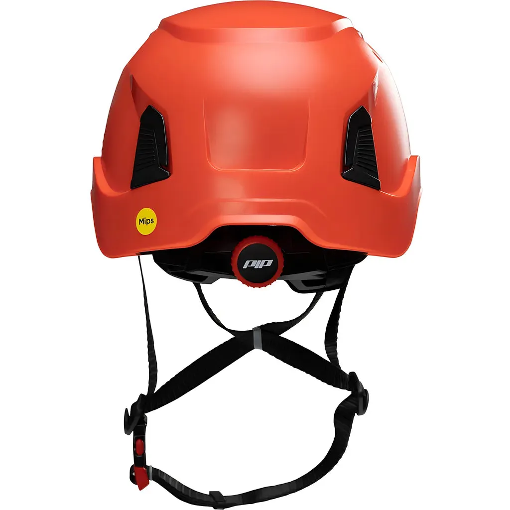 PIP 280-HP1491RM-15 Industrial Climbing Helmet with Mips Technology, ABS Shell, EPS Foam Impact Liner, HDPE Suspension, Wheel Ratchet Adjustment and 4-Point Chin Strap