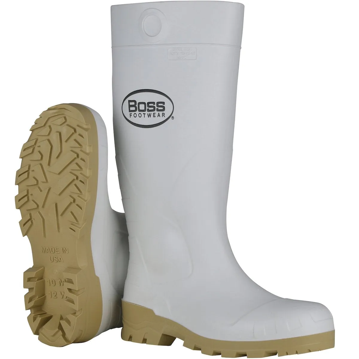 PIP Boss Footwear 16" White PVC Plain Toe Boot