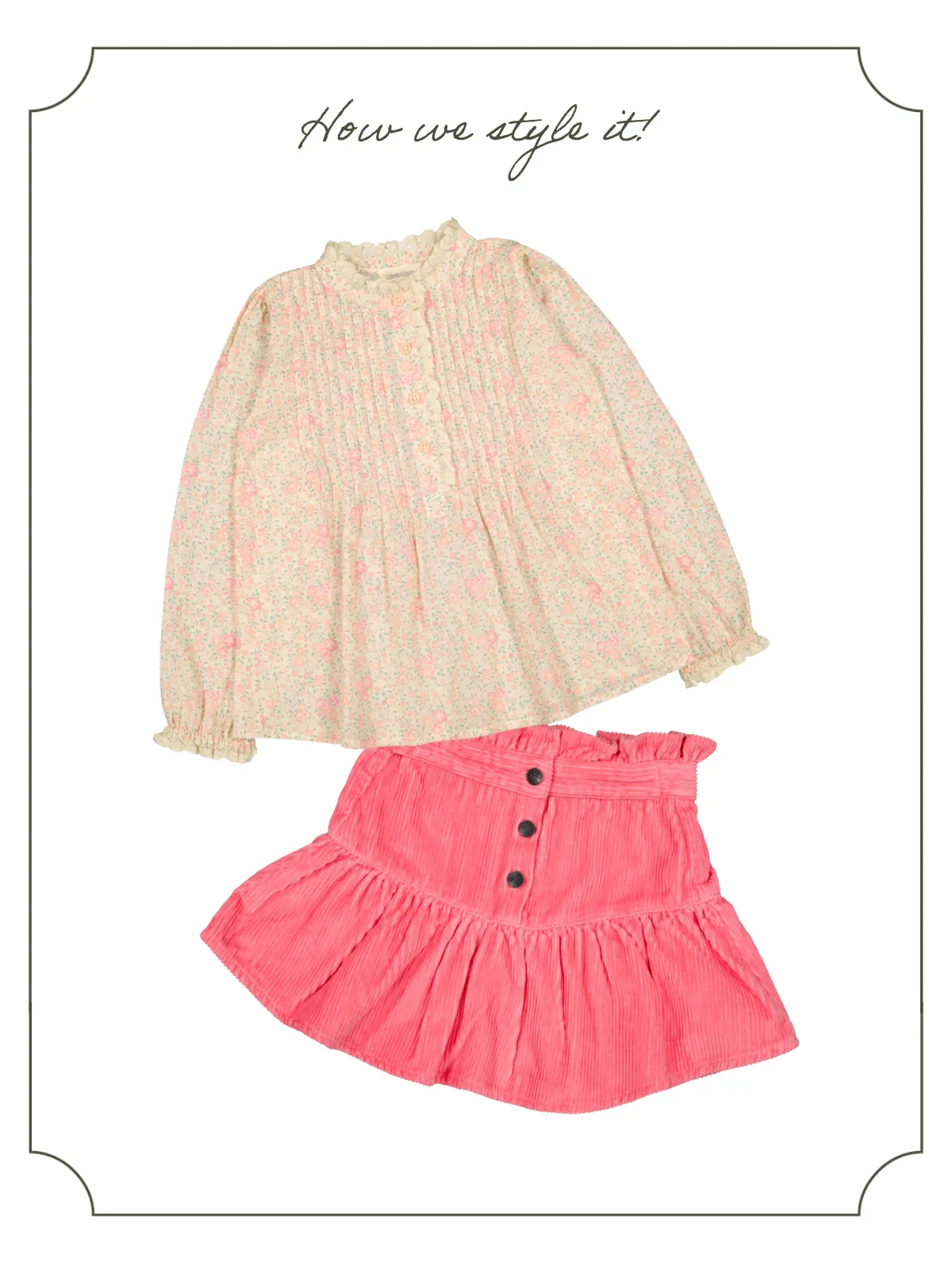 Pipeau Pink Corduroy Skirt