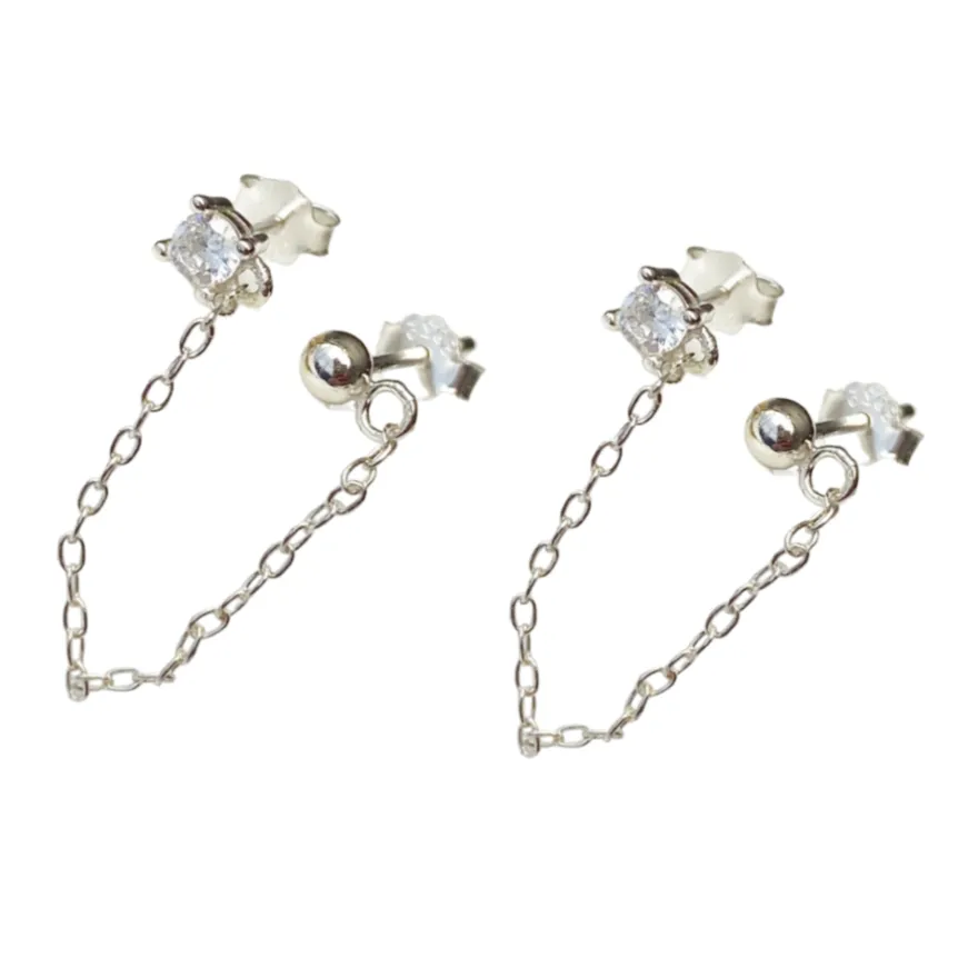 Piper Chain Silver Earrings