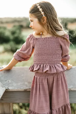 Pippa Crinkle Top (plum) FINAL SALE