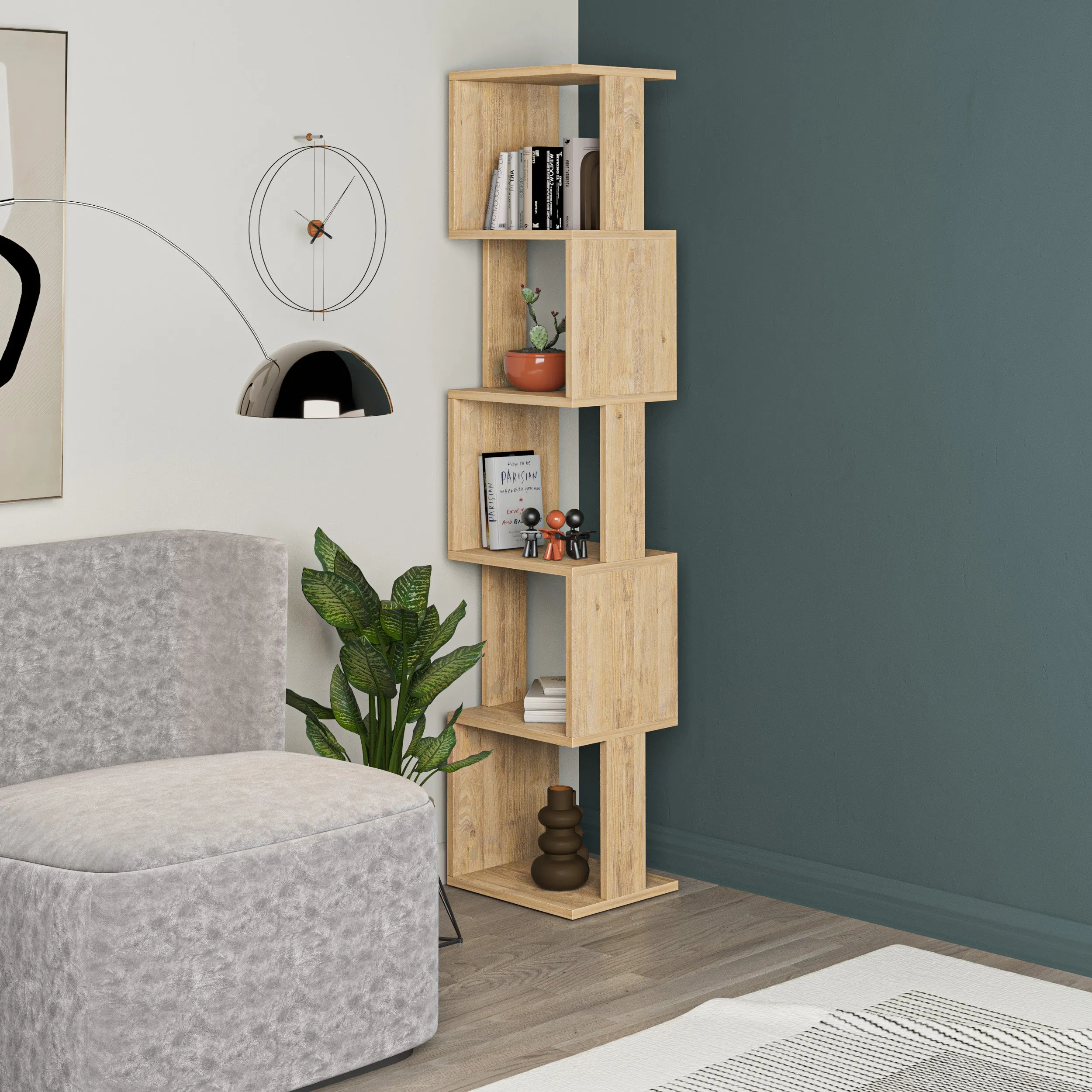 Piri Modern Bookcase Display Unit Tall 161cm