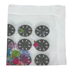 Pistals Metal Bouquet 22"X22" Dinner Napkins, Set of 4