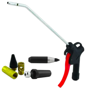 Pistol Grip Blow Gun, 10" Extended Reach   Starter Accessory Kit, 90 MAX PSI