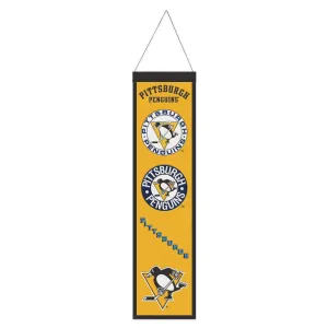 Pittsburgh Penguins Wool Logo Evolution Wool Banner 8x32