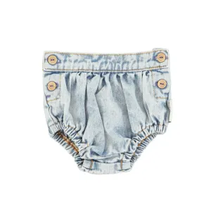 PIUPIUCHICK WASHED BLUE DENIM BABY BLOOMER