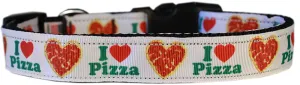 Pizza Party Nylon Dog Collar Md Narrow