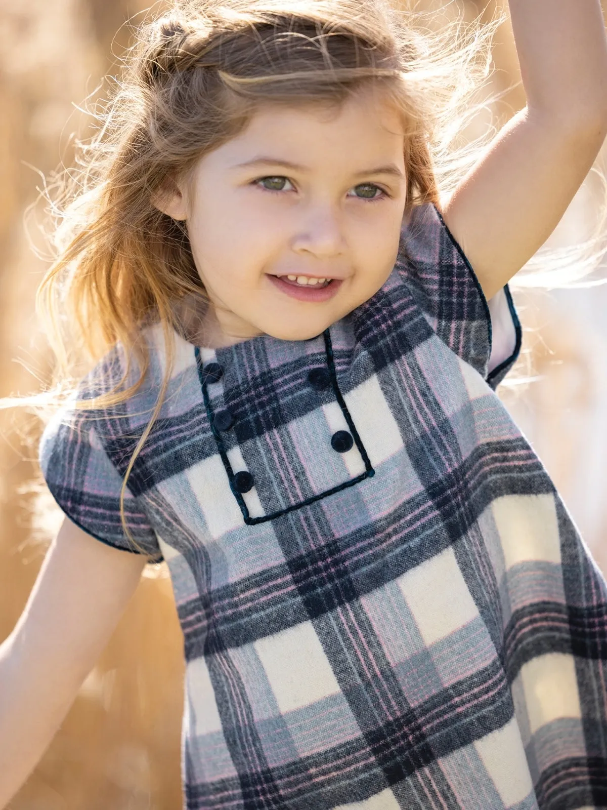 Plaid Button-Front Dress