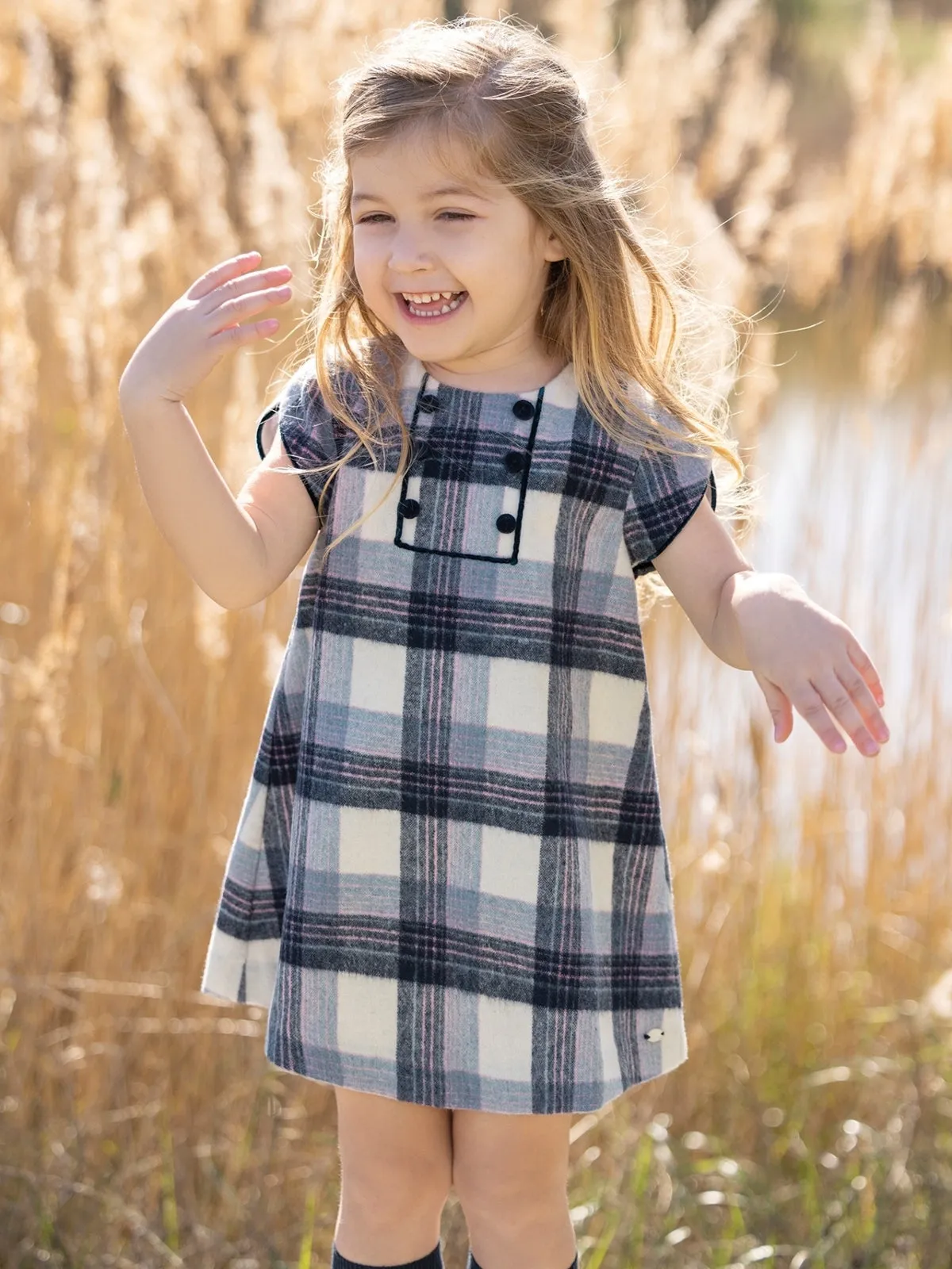 Plaid Button-Front Dress