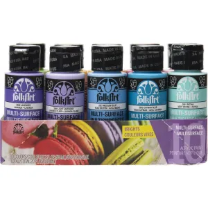 Plaid - Folkart Multi-Surface Paint Set 10 pack - Brights