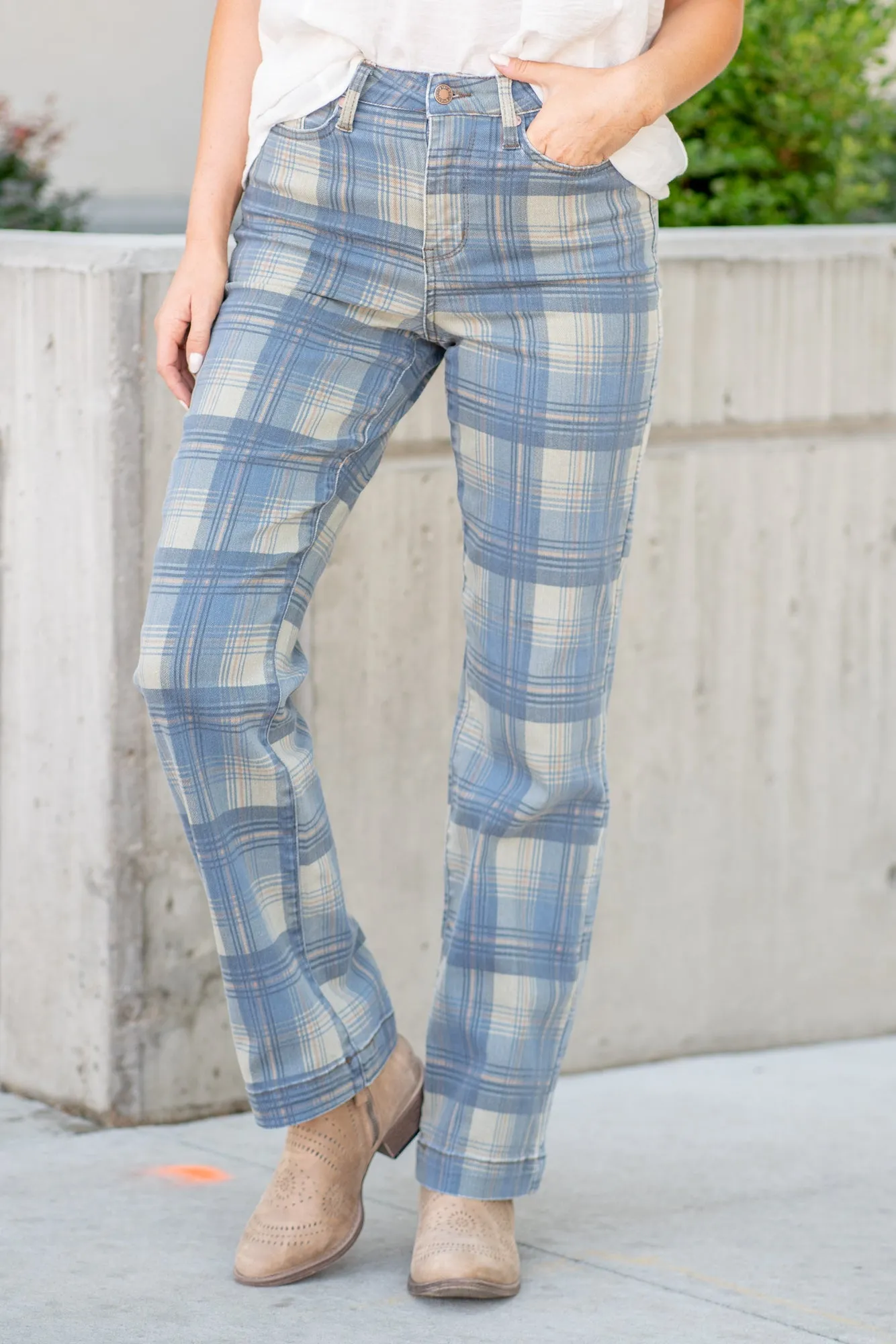 Plaid High Rise Vintage Straight