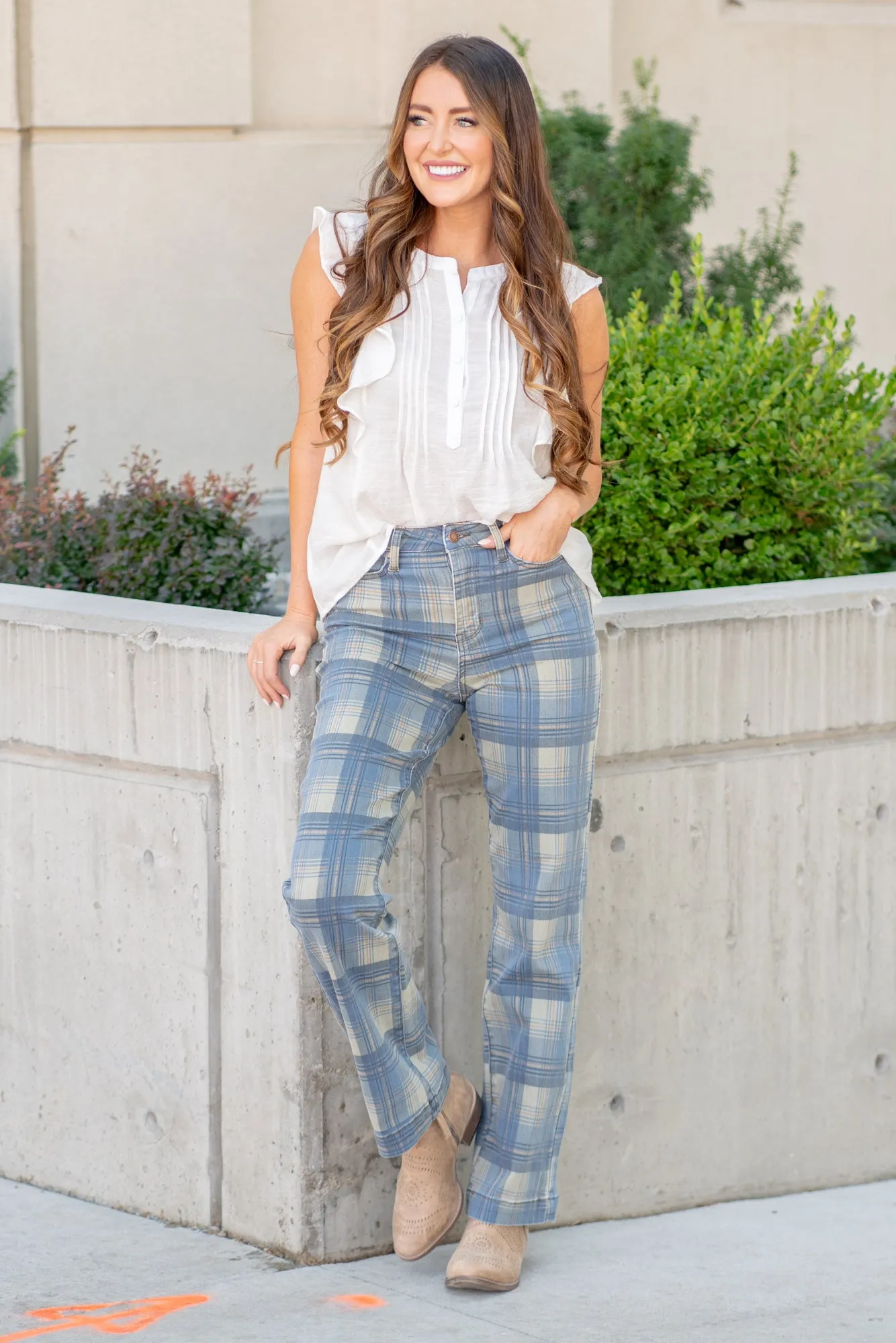 Plaid High Rise Vintage Straight