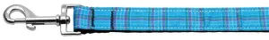 Plaid Nylon Collar  Blue 1 wide 4ft Lsh