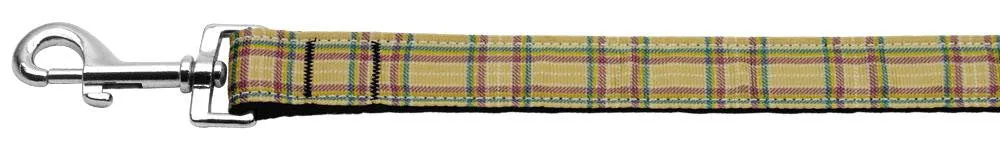 Plaid Nylon Collar  Khaki 1 Wide 4ft Lsh