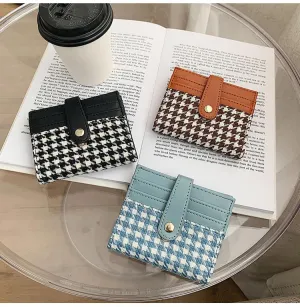 Plaid Pattern Card Holder Wallet