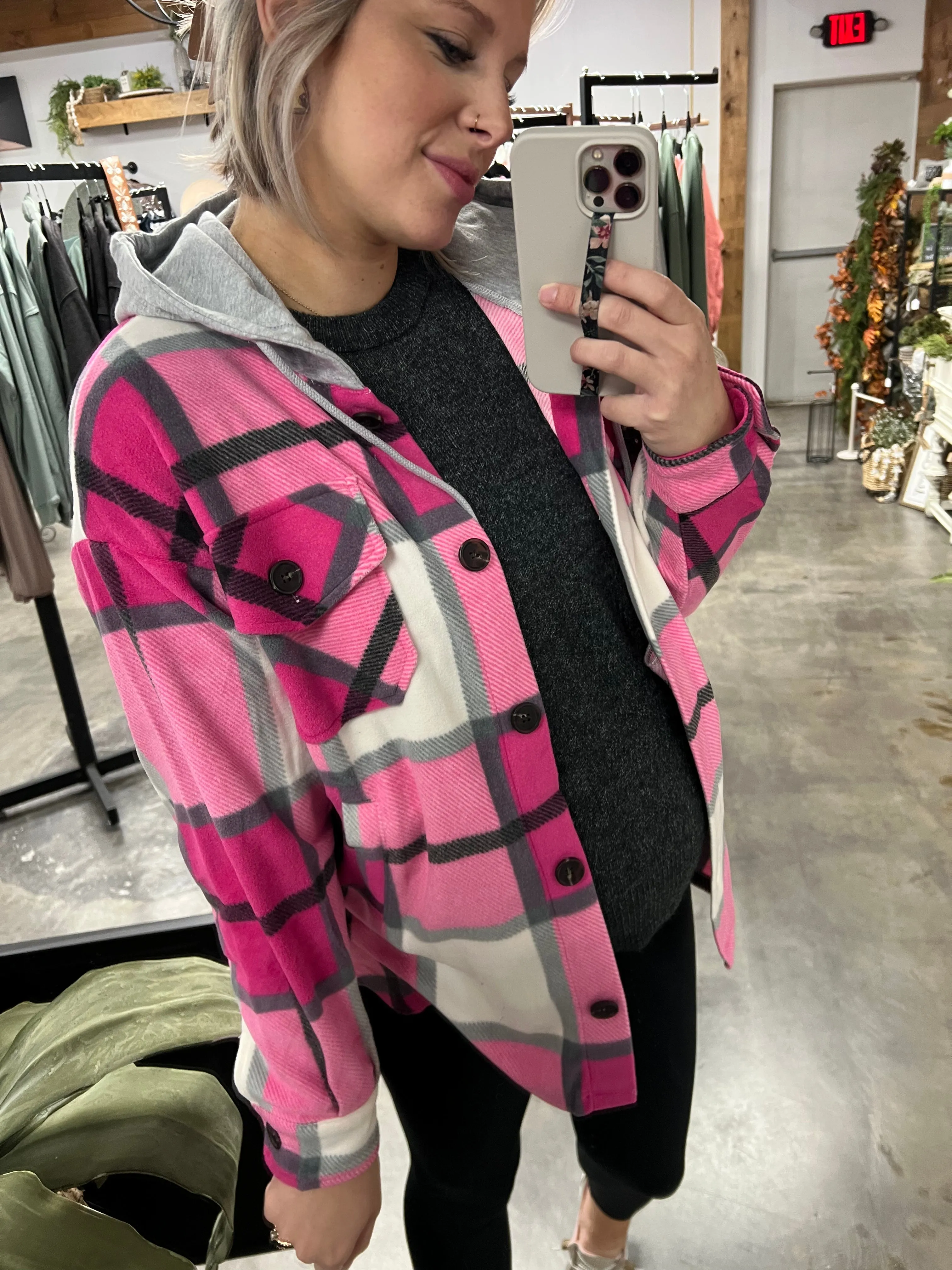 Plaid Zenana Fleece Shacket