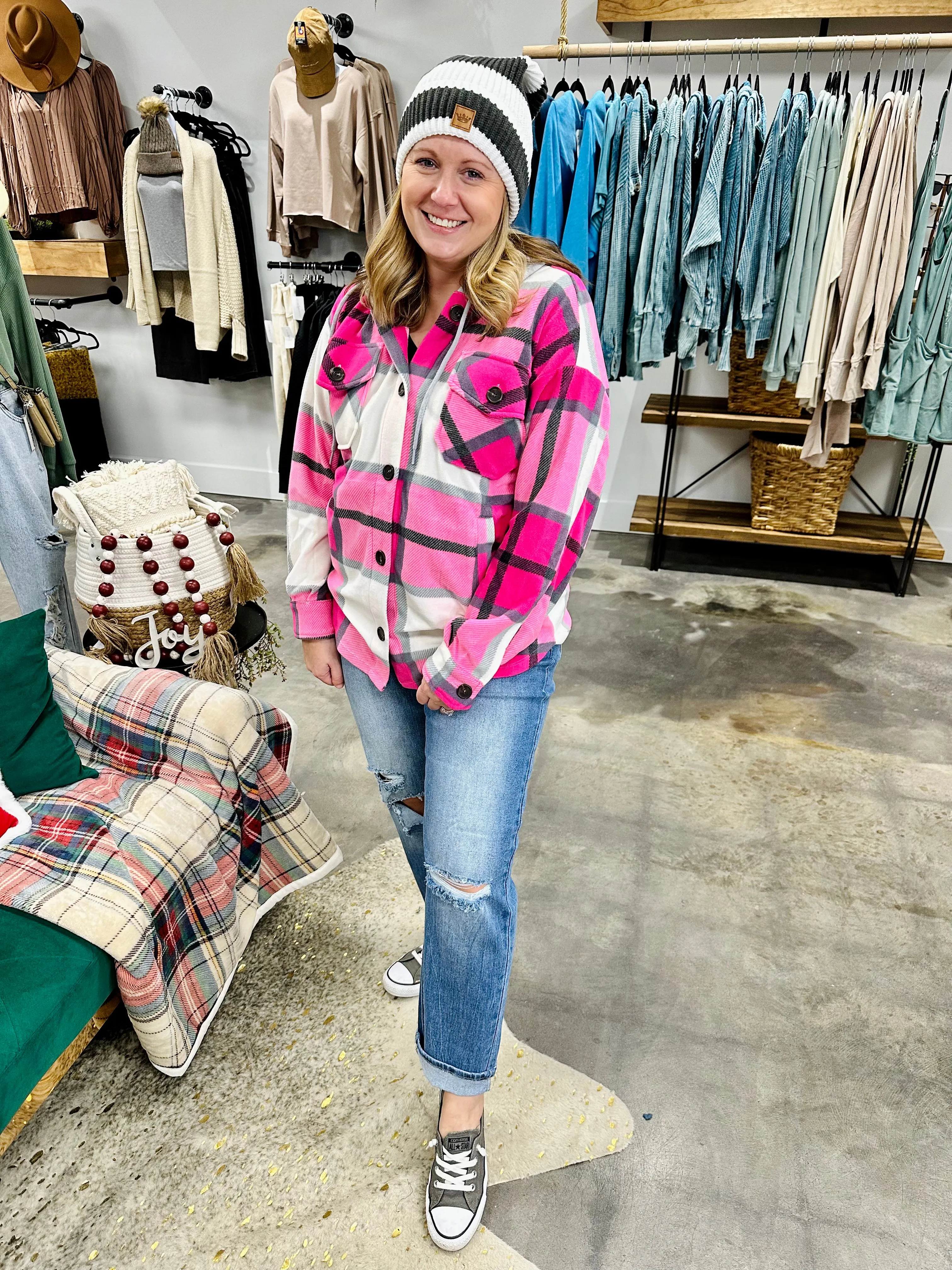 Plaid Zenana Fleece Shacket