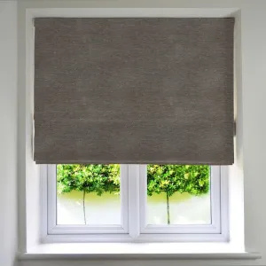 Plain Chenille Charcoal Grey Roman Blind