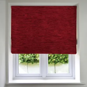 Plain Chenille Red Roman Blind