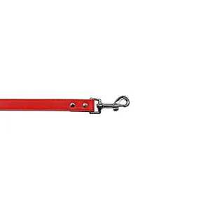 Plain Faux Leather Pet Leash in Red