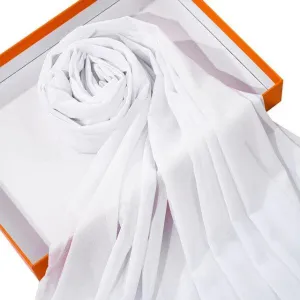 Plain Georgette Chiffon Scarves Color White