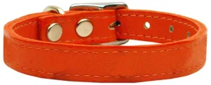 Plain Leather Collars Orange 18